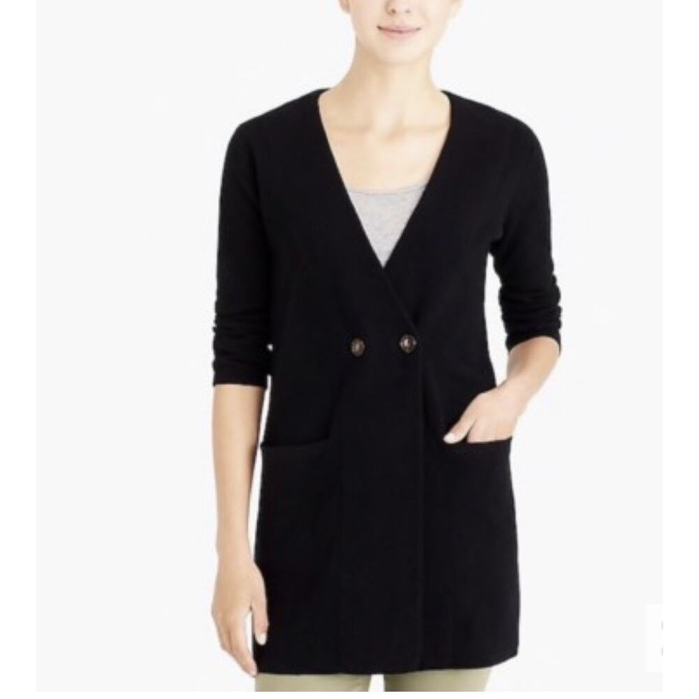 J.Crew Mercantile Cranberry Knit Blazer Cardigan Academia Oversized Sz Large - Picture 6 of 8